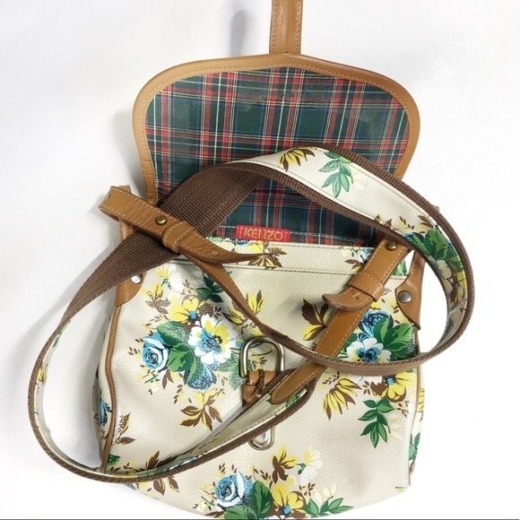 Kenzo Paris Floral and Tan Small Crossbody Bag - Picture 6 of 8